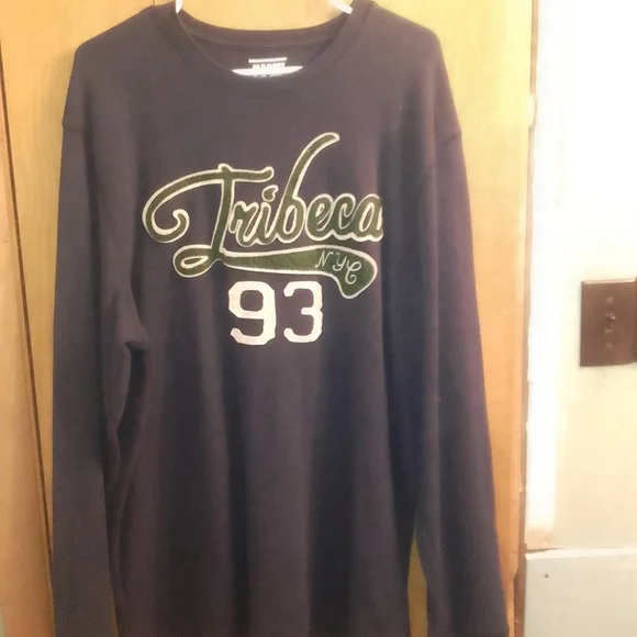 Navy Blue Men's Old Navy Tribeca NYC 93 Thermal Blue Sweater Size XXL - Picture 7 of 9